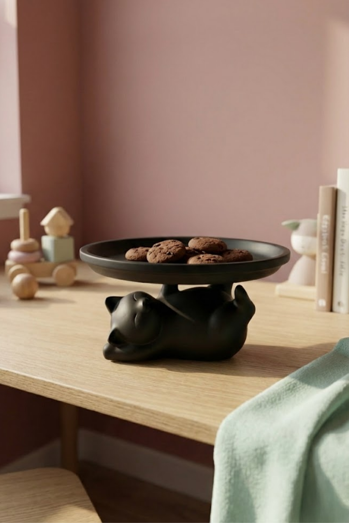 3D Black Cat Figured Decorative Presentation Stand 17 cm Hi