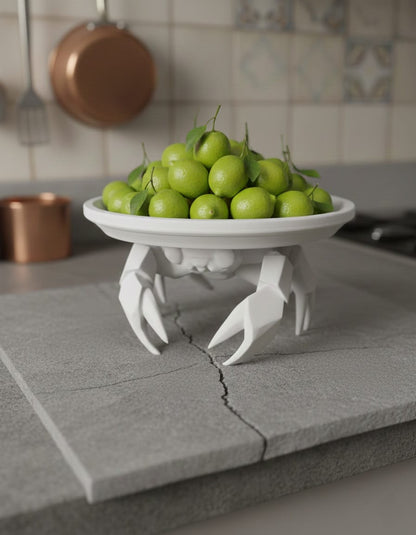 Decorative White Crab Design Server Jewelry Candle S