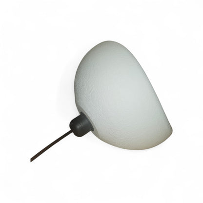 Modern Concrete Textured Lampshade | Organic Oval Night Light (Desktop Bedside Lamp) 25 cm White