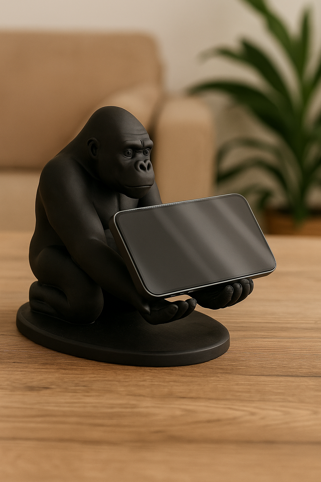 3D Black Gorilla Figured Decorative Phone, Tablet Stand,