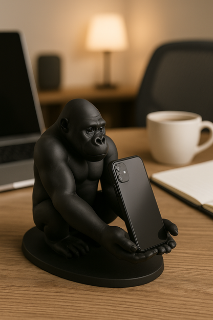 3D Black Gorilla Figured Decorative Phone, Tablet Stand,