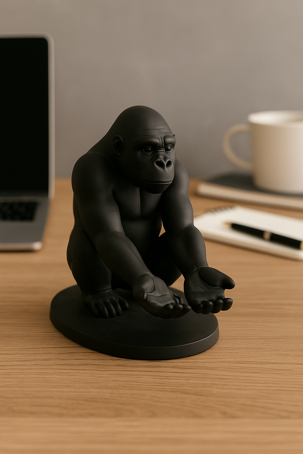 3D Black Gorilla Figured Decorative Phone, Tablet Stand,