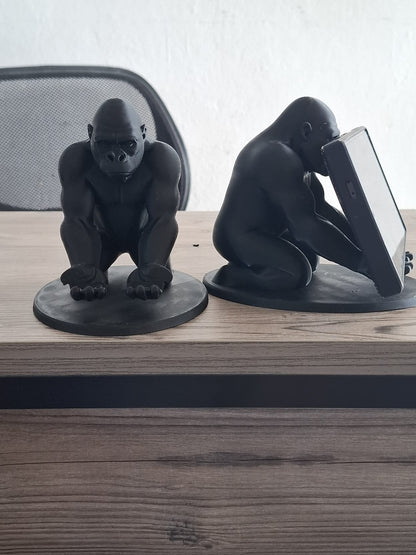 3D Black Gorilla Figured Decorative Phone, Tablet Stand,