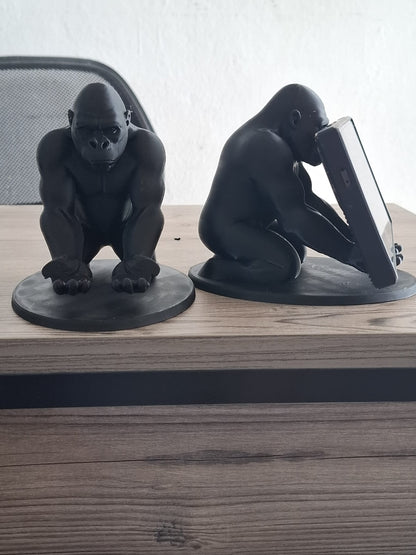 3D Black Gorilla Figured Decorative Phone, Tablet Stand,