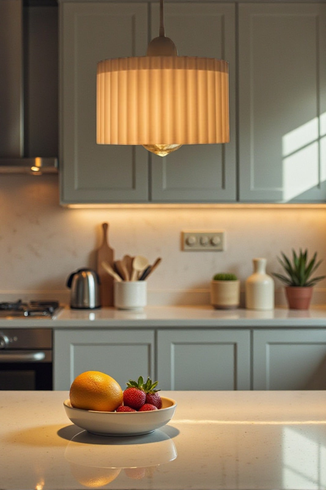 Luxury White Modern Decorative Pendant Chandelier – Elegant 3D Lighting for Living Room & Kitchen (Includes Free Bulb)