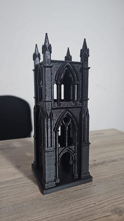 3D Black Scandinavian, Gothic Castle Designed Decorative LED