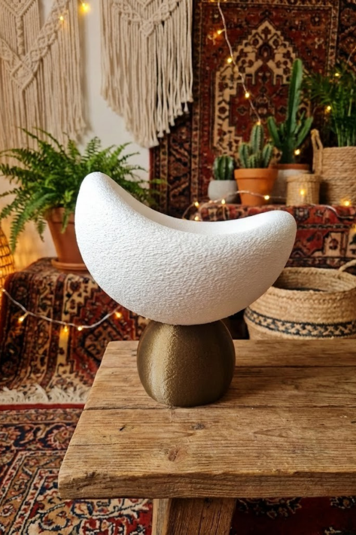 Luna Design Table Lamp White Bronze Detailed Lampshade, Soft Amber Light, Includes Gift Rustic Bulb 20 x 37 cm White