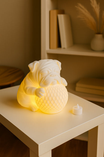 Bulldog Design 3D Decorative Table Lamp, Aesthetic Q