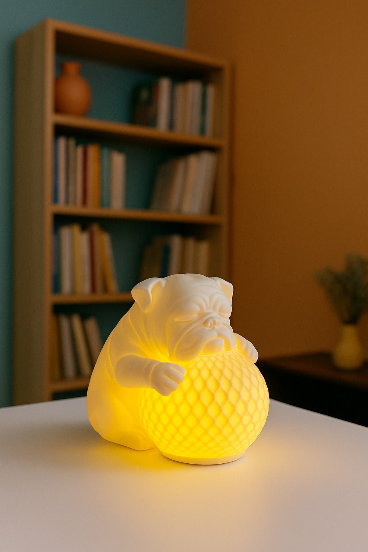 Bulldog Design 3D Decorative Table Lamp, Aesthetic Q