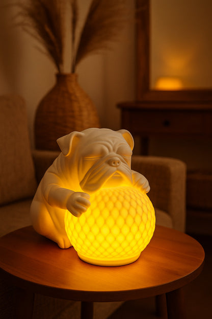 Bulldog Design 3D Decorative Table Lamp, Aesthetic Q