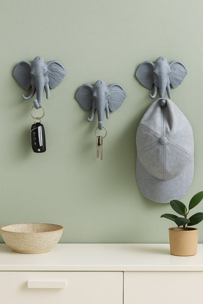 Decorative Abundance Elephant Hanger Multi-Purpose Set of 3