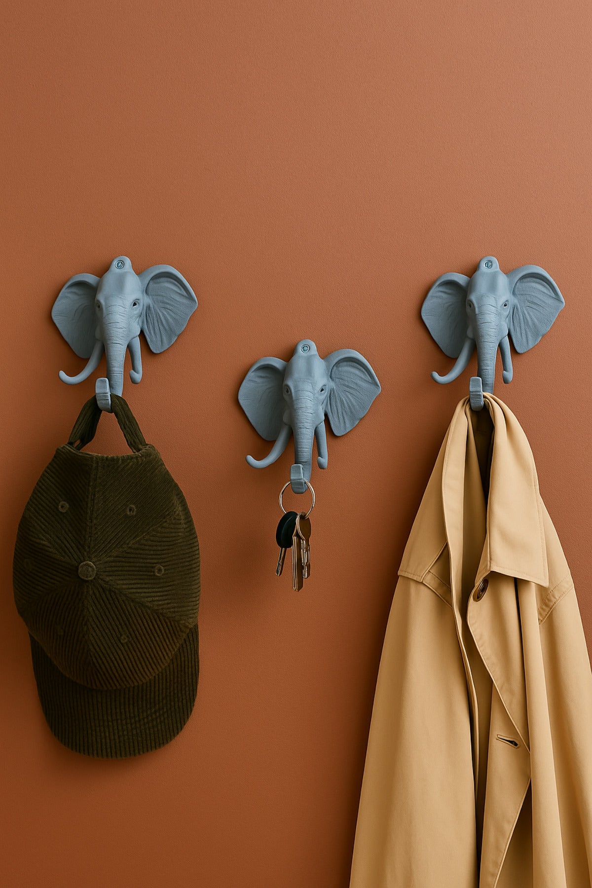 Decorative Abundance Elephant Hanger Multi-Purpose Set of 3