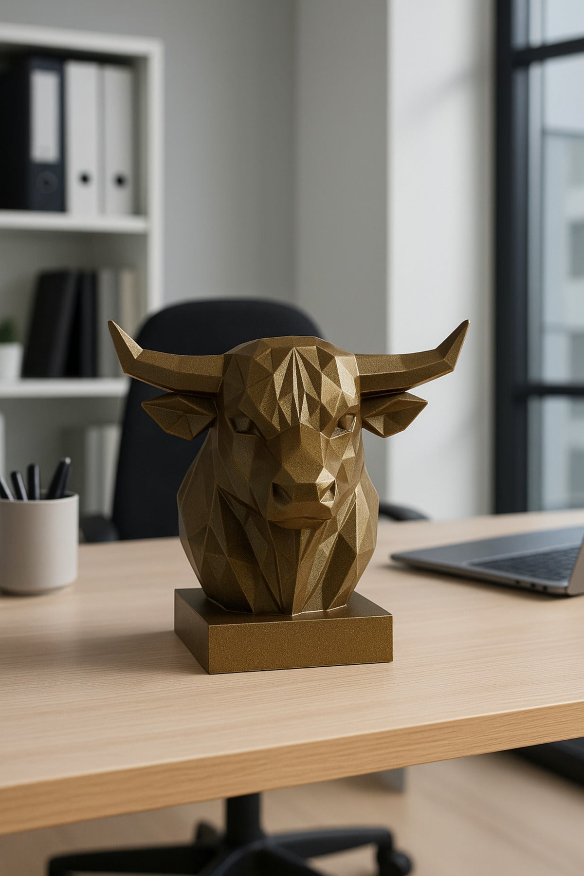Decorative Bust Bull Statue Special Design 3d Gift 12