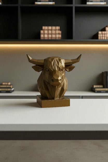 Decorative Bust Bull Statue Special Design 3d Gift 12