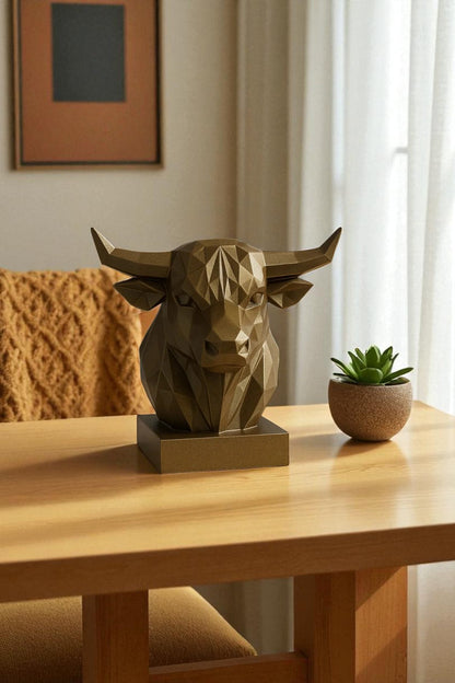 Decorative Bust Bull Statue Special Design 3d Gift 12