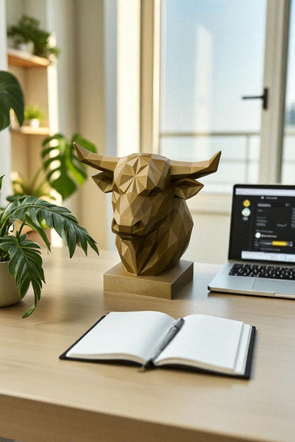 Decorative Bust Bull Statue Special Design 3d Gift 12