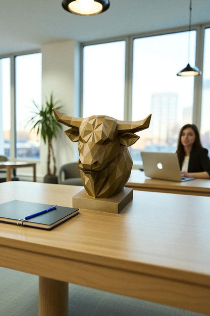 Decorative Bust Bull Statue Special Design 3d Gift 12