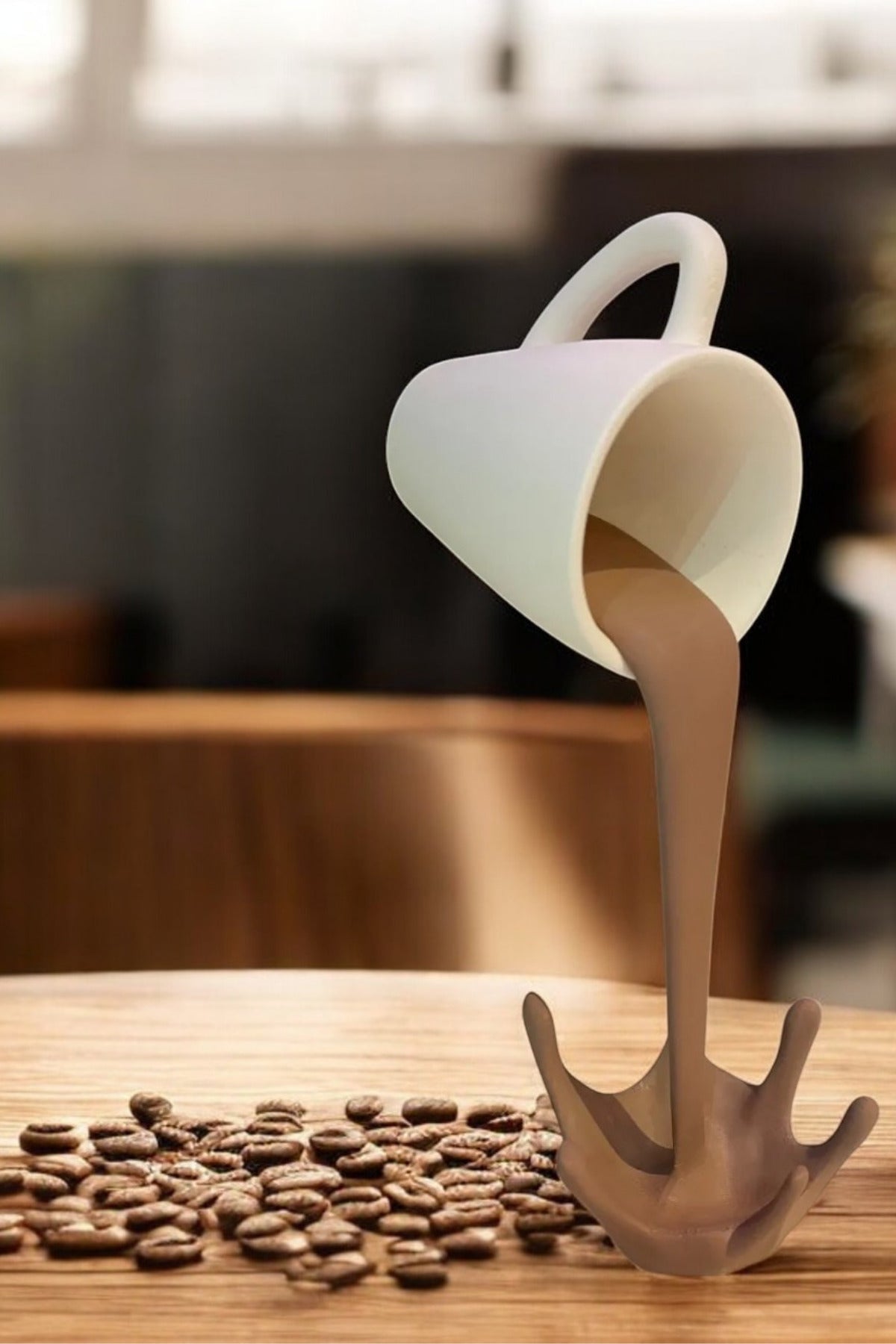 Decorative Spilled Coffee Figure, Hot Chocolate Figure, In