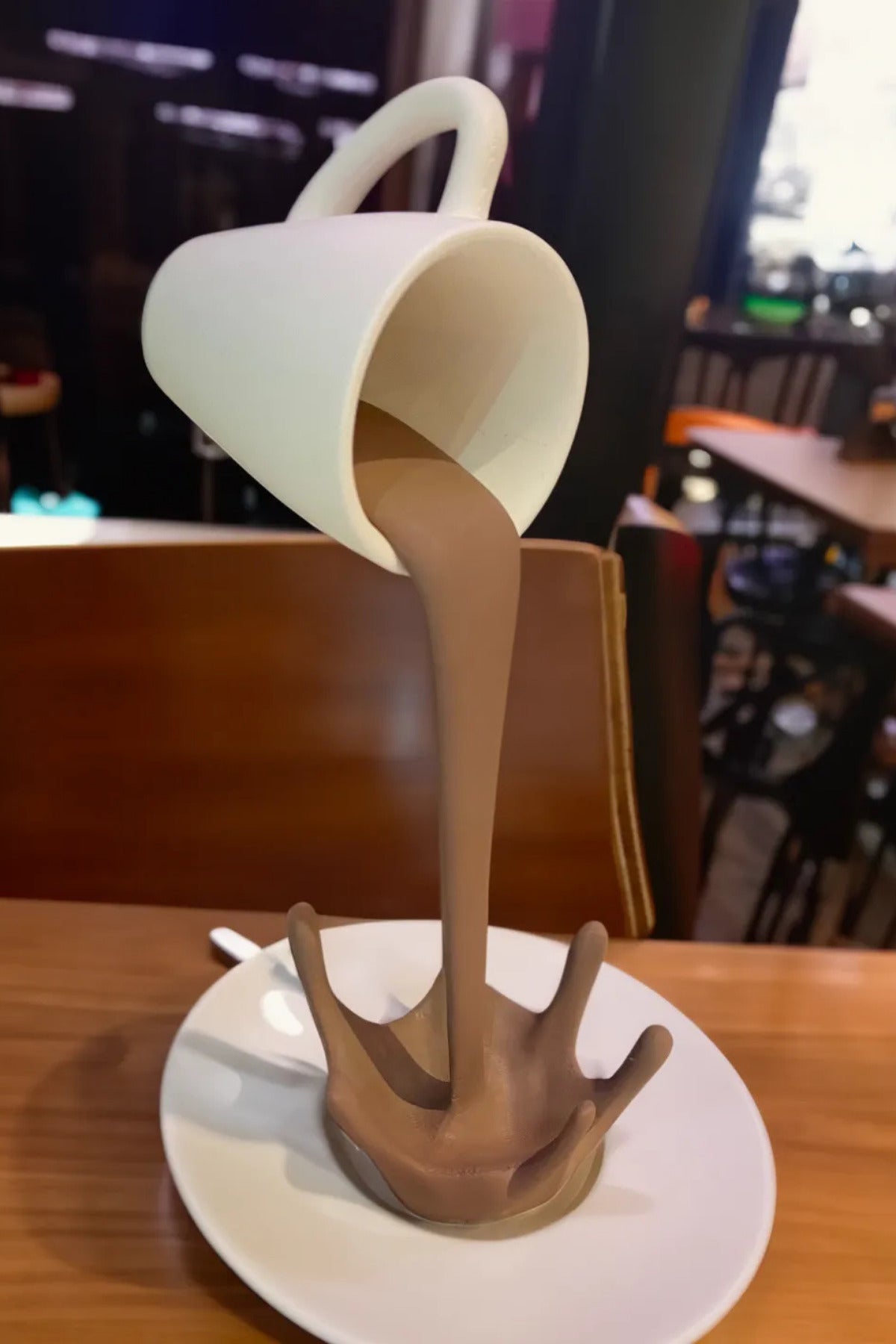 Decorative Spilled Coffee Figure, Hot Chocolate Figure, In