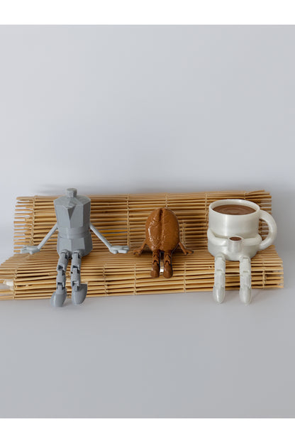 Coffee Corner Cute Trinket Set of 3, Coffee Bean, Co