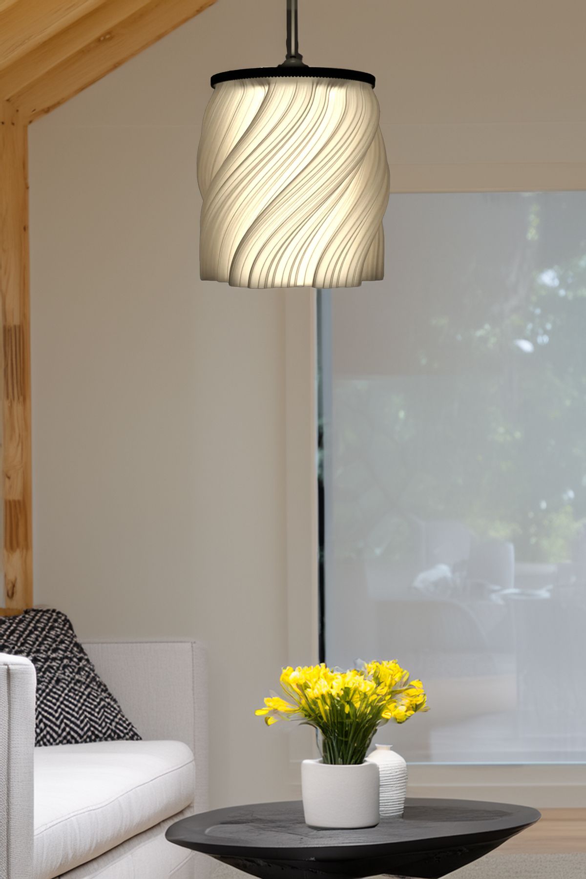 Modern Pendant Single Chandelier Cream Series (23x27 cm)