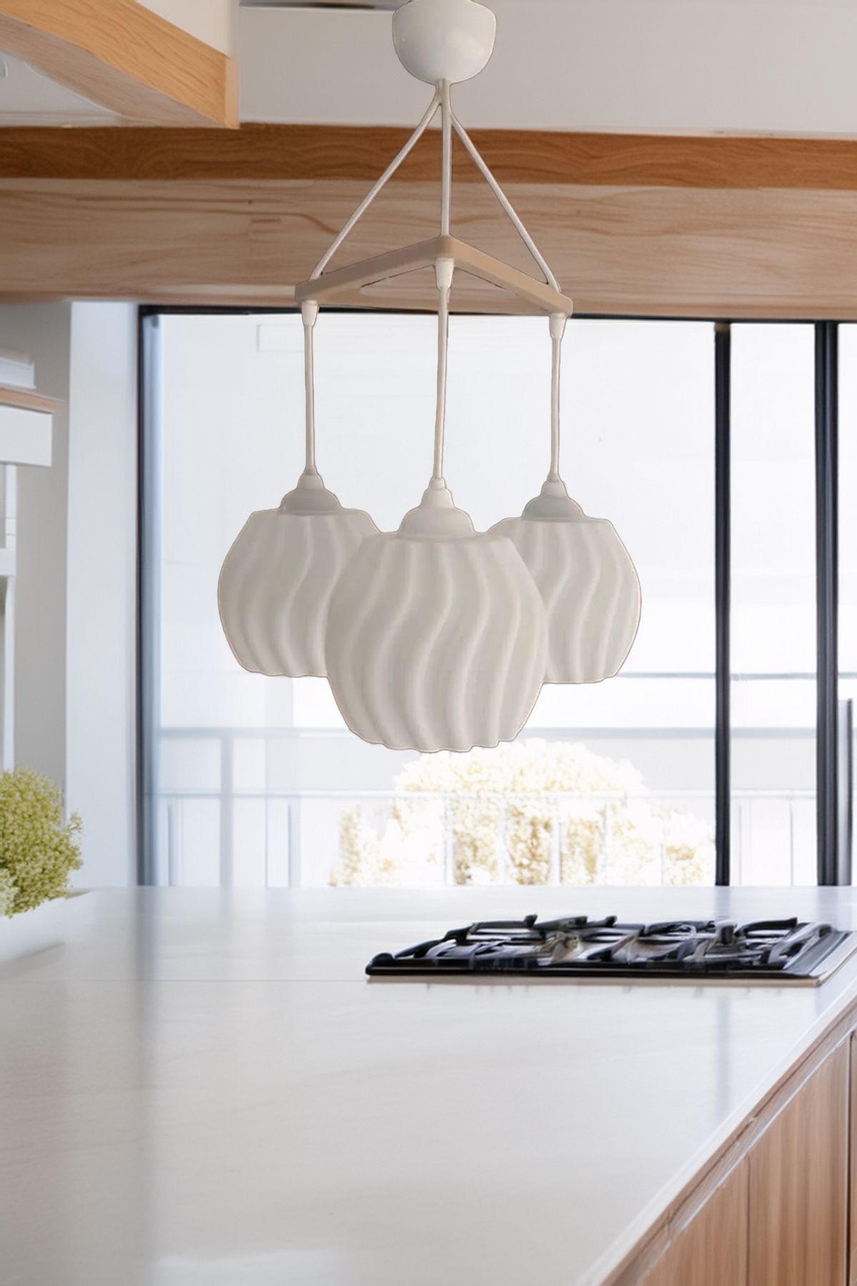 Modern Pendant Triple Boho Chandelier (23x27 cm) Bubble Series