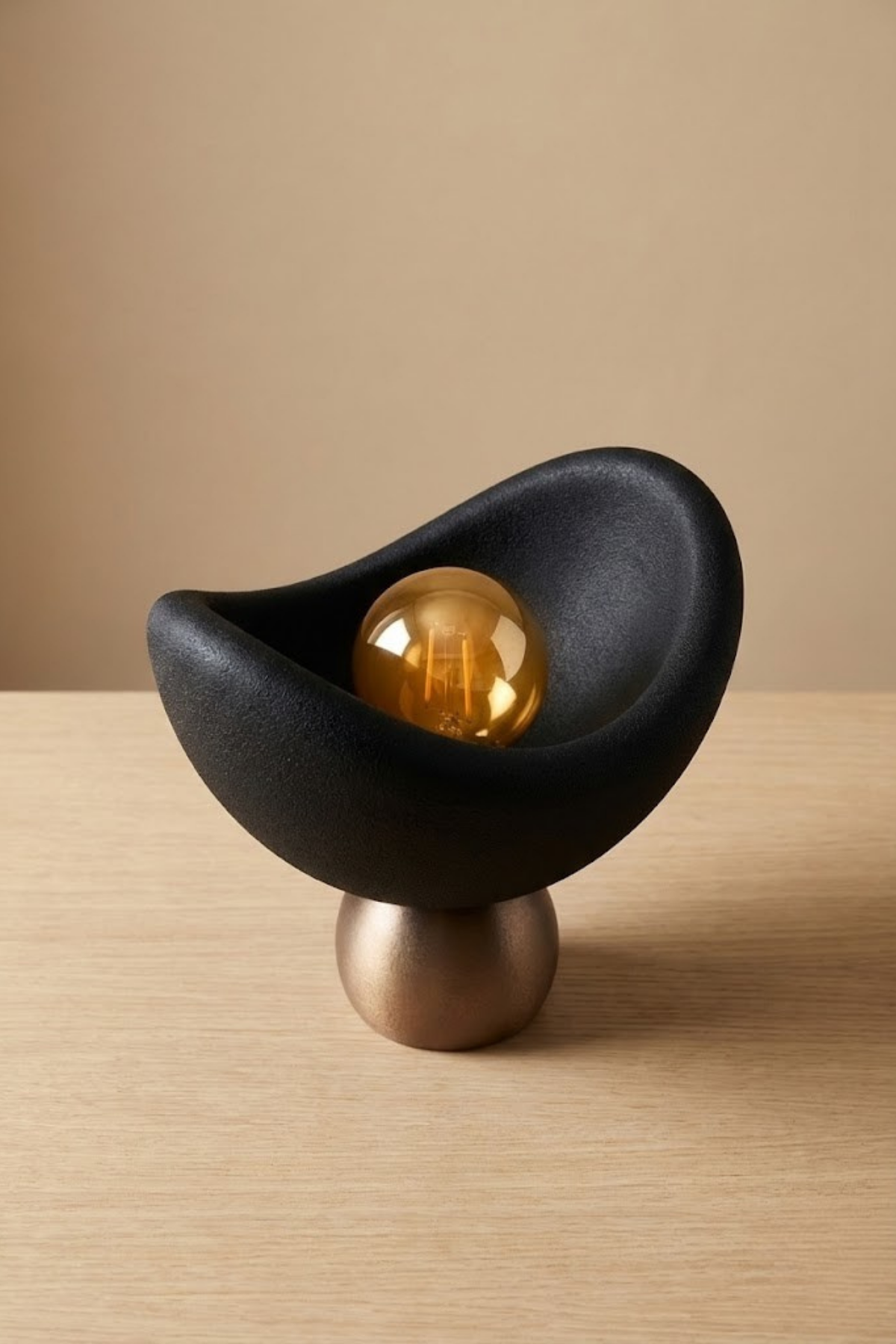 Luna Design Table Lamp Black Bronze Detailed Lampshade, Soft Amber Light, Includes Gift Rustic Bulb 20 x 37 cm Black