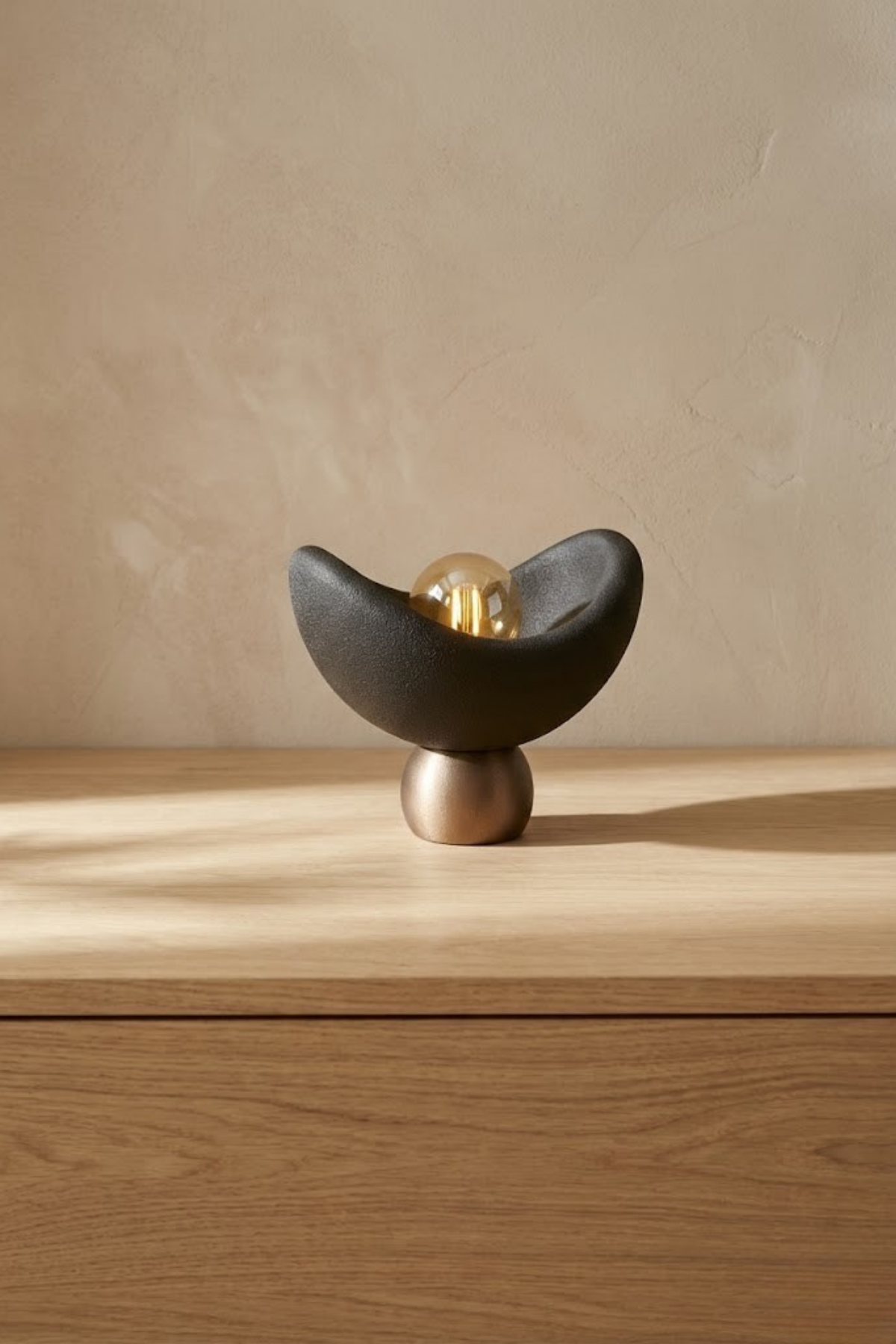 Luna Design Table Lamp Black Bronze Detailed Lampshade, Soft Amber Light, Includes Gift Rustic Bulb 20 x 37 cm Black