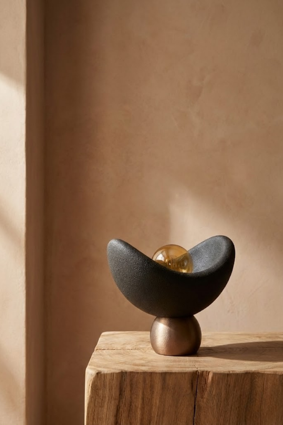 Luna Design Table Lamp Black Bronze Detailed Lampshade, Soft Amber Light, Includes Gift Rustic Bulb 20 x 37 cm Black