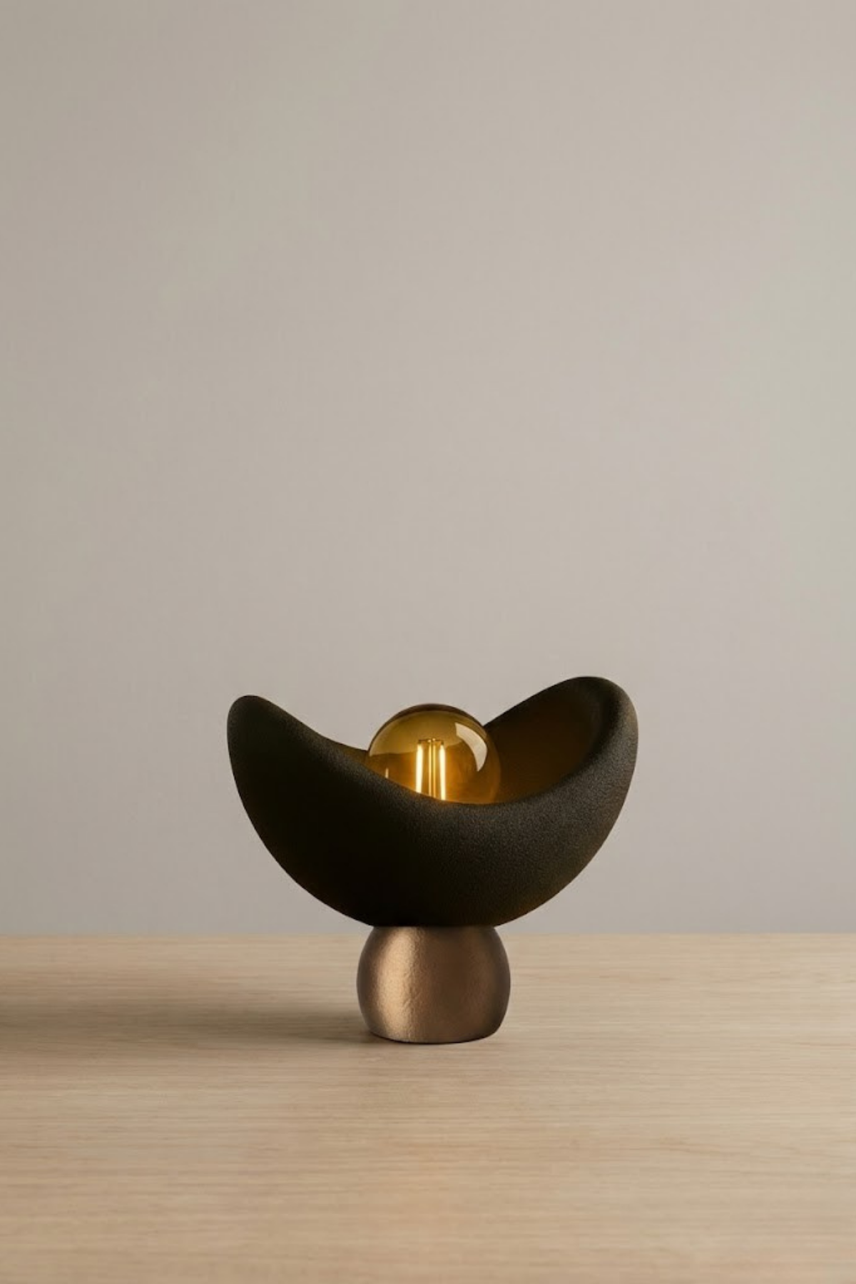 Luna Design Table Lamp Black Bronze Detailed Lampshade, Soft Amber Light, Includes Gift Rustic Bulb 20 x 37 cm Black